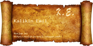 Kalikin Emil névjegykártya