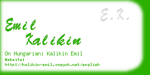 emil kalikin business card